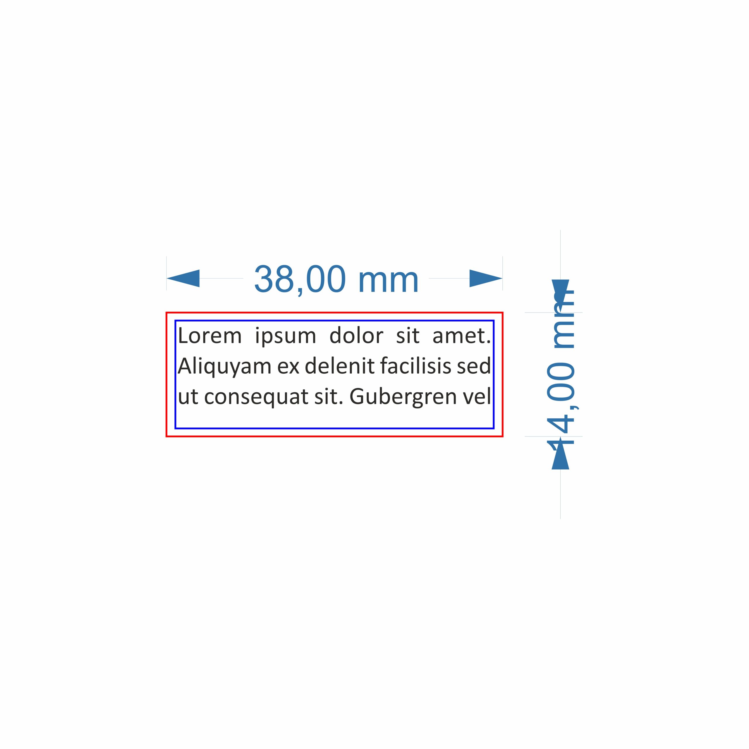 GOMMINO dimensioni di 14x38 mm 1/3 righe