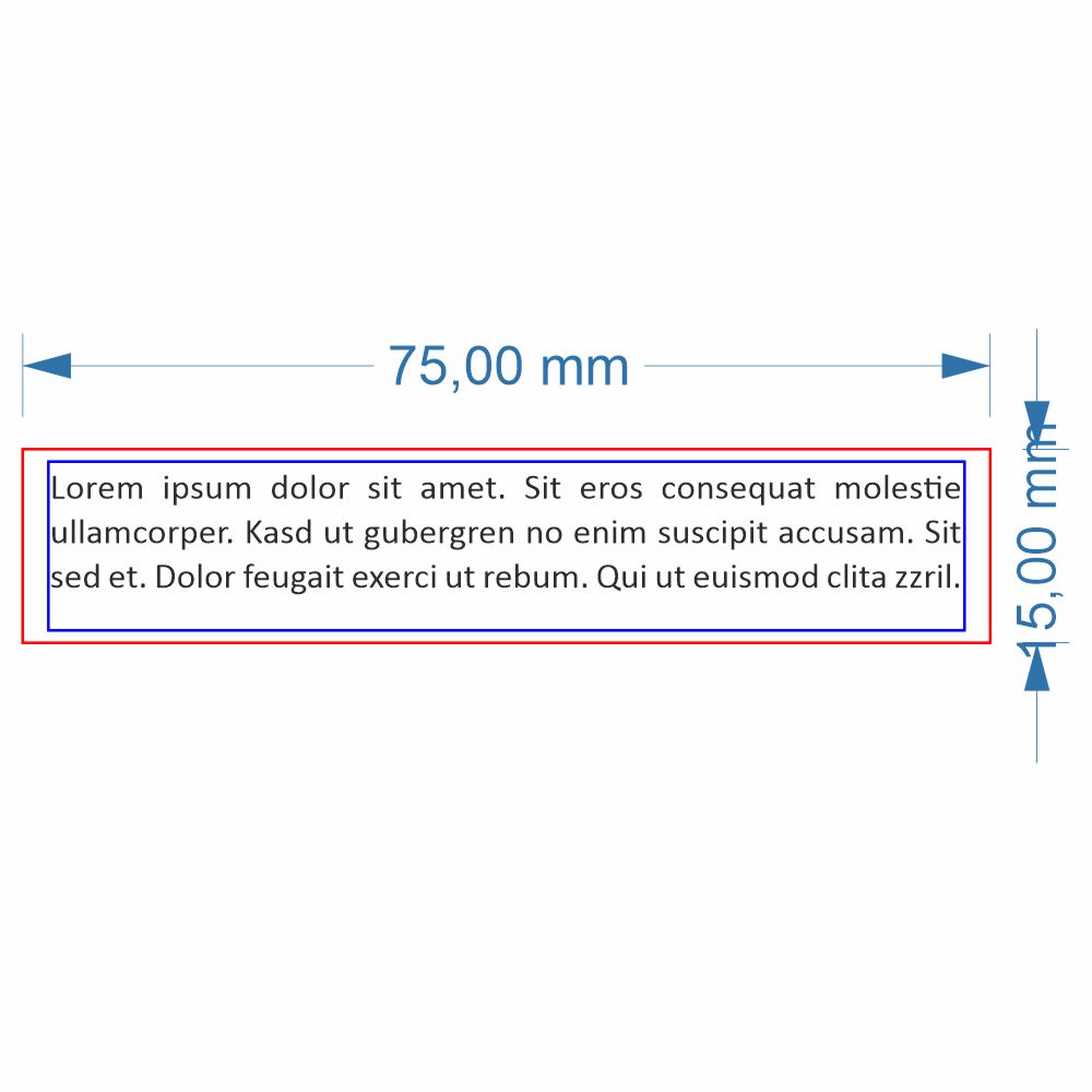 GOMMINO dimensioni 15x75 mm 1/4 righe